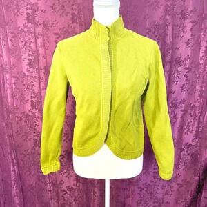 Talbots Green Button Up Knit Cardigan Size M Jacket Blazer